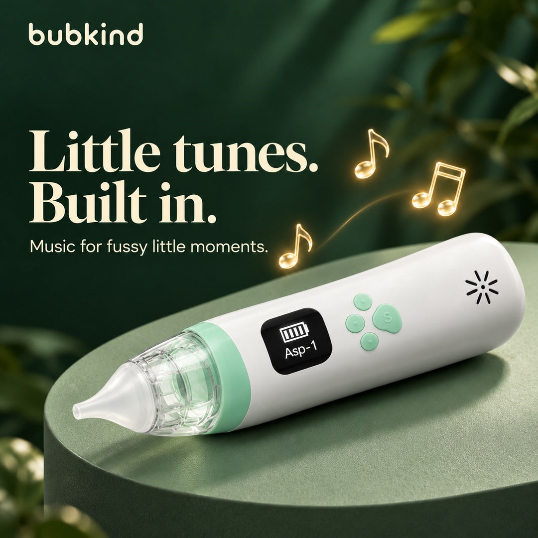 BubClear mint aspirator with built-in music, on a green podium