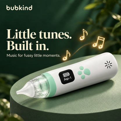 BubClear mint aspirator with built-in music, on a green podium